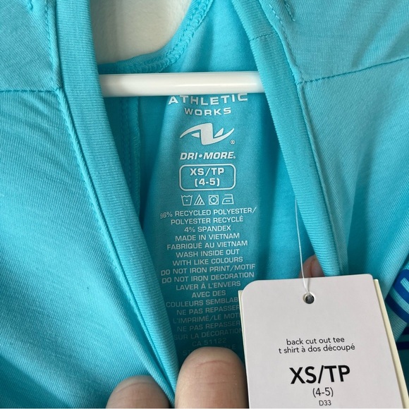 🌼 5/$25 Athletic Works Activewear Tops Long Sleeve Graphic Shirts XS Girls 4-5 - Picture 5 of 12